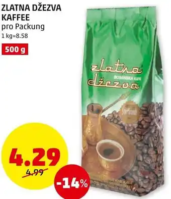 PENNY ZLATNA DŽEZVA KAFFEE pro Packung Angebot