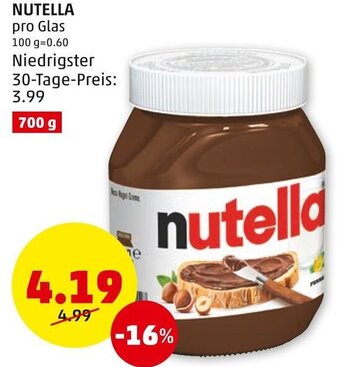 PENNY NUTELLA pro Glas Angebot