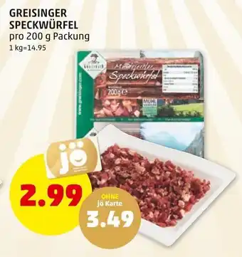 PENNY GREISINGER SPECKWÜRFEL pro 200 g Packung Angebot