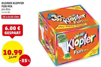 PENNY KLEINER KLOPFER FUN MIX pro Box 25 x 0,02 Liter Angebot