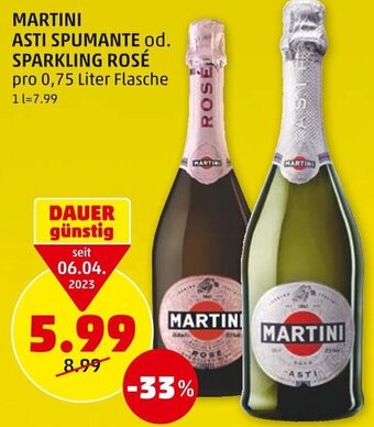 PENNY MARTINI ASTI SPUMANTE od. SPARKLING ROSÉ pro 0,75 Liter Flasche Angebot
