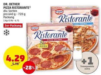 PENNY DR. OETKER PIZZA RISTORANTE* div. Sorten pro 640 g - 720 g Packung Angebot