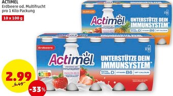 PENNY ACTIMEL Erdbeere od. Multifrucht pro 1 Kilo Packung Angebot