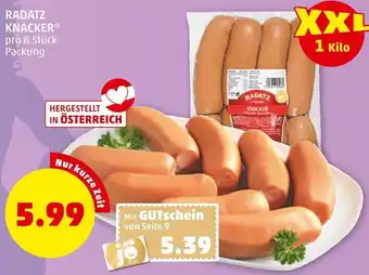PENNY RADATZ KNACKER** pro 8 Stück Packung Angebot