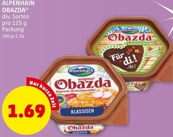 PENNY ALPENHAIN OBAZDA** div. Sorten pro 125 g Packung Angebot