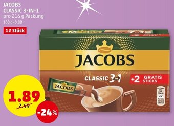 PENNY JACOBS CLASSIC 3-IN-1 pro 216 g Packung Angebot