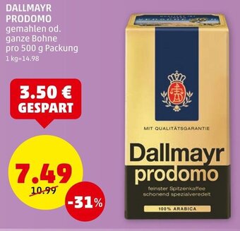 PENNY DALLMAYR PRODOMO gemahlen od. ganze Bohne pro 500 g Packung Angebot