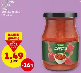 PENNY AGRONA AJVAR mild pro 360 g Glas Angebot