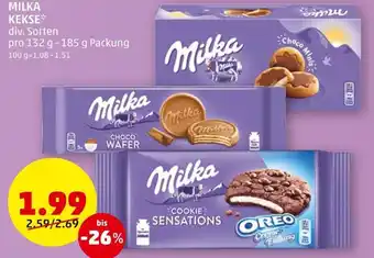PENNY MILKA KEKSE** div. Sorten pro 132 g -185 g Packung Angebot