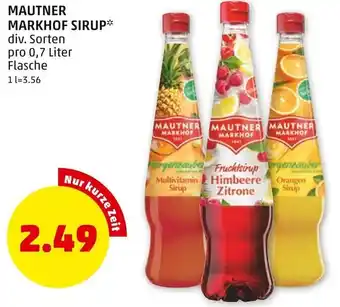 PENNY MAUTNER MARKHOF SIRUP* div. Sorten pro 0,7 Liter Flasche Angebot