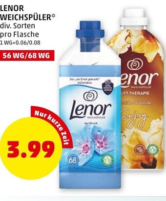 PENNY LENOR WEICHSPÜLER* div. Sorten pro Flasche Angebot