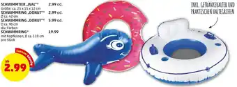 PENNY SCHWIMMTIER ,,WAL"* Größe: ca. 25 x 15 x 12 cm SCHWIMMRING,DONUT"* Ø ca. 42 cm Angebot