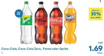 T&G Coca-Cola, Coca-Cola Zero, Fanta oder Sprite 2L Angebot