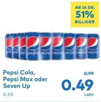 T&G Pepsi Max oder Seven Up 0.33L Angebot