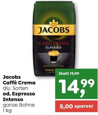 ADEG Jacobs Caffè Crema div. Sorten od. Espresso Intenso ganze Bohne 1 kg Angebot