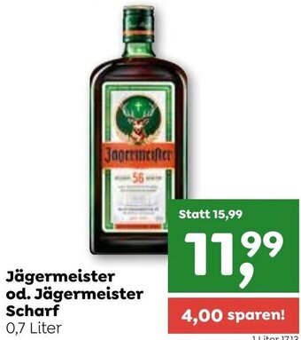 ADEG Jägermeister od. Jägermeister Scharf 0,7 Liter Angebot