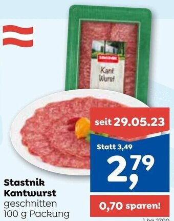 ADEG Stastnik Kantwurst geschnitten 100 g Packung Angebot