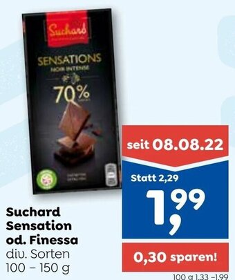ADEG Suchard Sensation od. Finessa div. Sorten 100 - 150 g Angebot