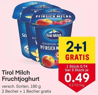MPreis Tirol Milch Fruchtjoghurt versch. Sorten, 180 g Angebot