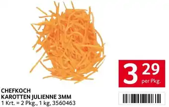 Transgourmet CHEFKOCH KAROTTEN JULIENNE 3MM 1 Krt. = 2 Pkg., 1 kg, 3560463 per Pkg. Angebot