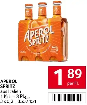 Transgourmet APEROL SPRITZ aus Italien 1 Krt. = 8 Pkg., per Fl. Angebot