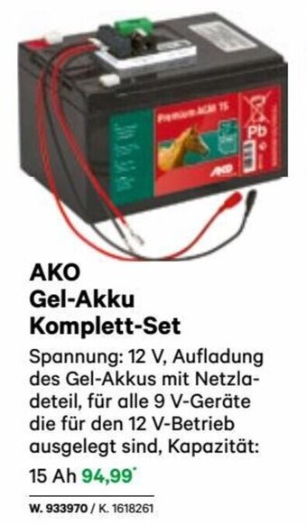 Lagerhaus ΑΚΟ Gel-Akku Komplett-Set Angebot
