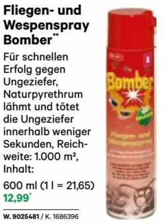 Lagerhaus Fliegen- und Wespenspray Bomber** 600 ml Angebot