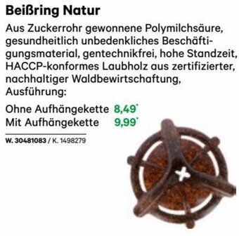 Lagerhaus Beißring Natur Ohne Aufhängekette Angebot