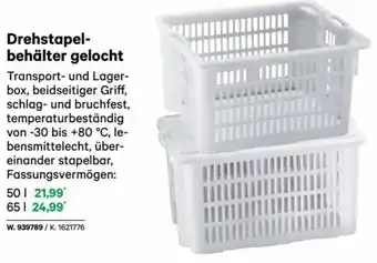 Lagerhaus Drehstapel-behälter gelocht 65 l Angebot