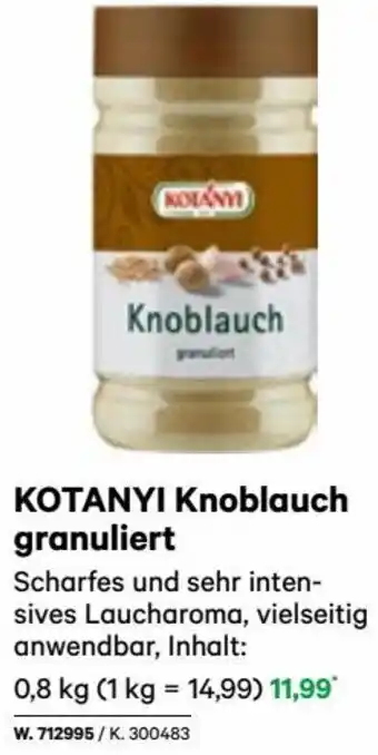 Lagerhaus KOTANYI Knoblauch granuliert 0,8 kg Angebot