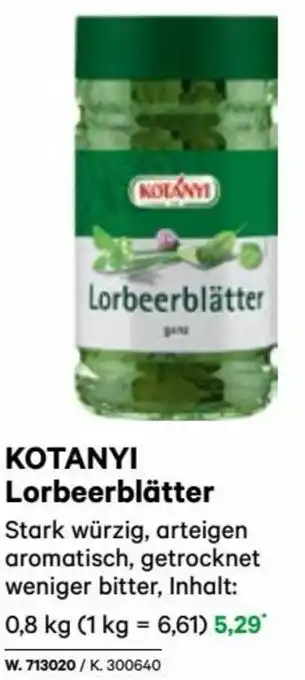 Lagerhaus KOTANYI Lorbeerblätter 0,8 kg Angebot