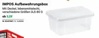 Lagerhaus IMPOS Aufbewahrungsbox Mit Deckel, lebensmittelecht, verschiedene Größen (4,5-80 l) Angebot
