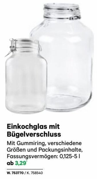 Lagerhaus Einkochglas mit Bügelverschluss Angebot