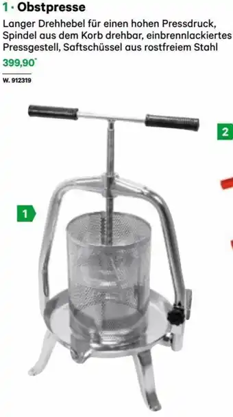 Lagerhaus Obstpresse Angebot