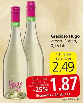 Gracioso Hugo versch. Sorten, 0,75 Liter