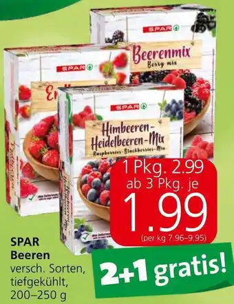 Spar SPAR Beeren versch. Sorten, tiefgekühlt, 200-250 g Angebot