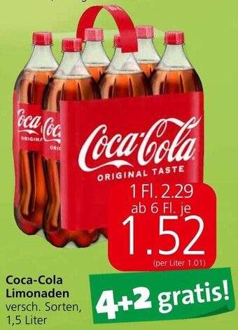 Spar Coca-Cola Limonaden versch. Sorten, 1,5 Liter Angebot