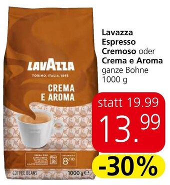 Spar Lavazza Espresso Cremoso oder Crema e Aroma ganze Bohne 1000 g Angebot