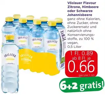 Spar Vöslauer Flavour Zitrone, Himbeere oder Schwarze Johannisbeere 0,5 Liter Angebot