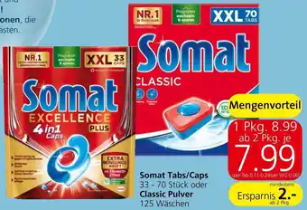 Spar Somat Tabs/Caps 33 - 70 Stück oder Classic Pulver 125 Wäschen Angebot