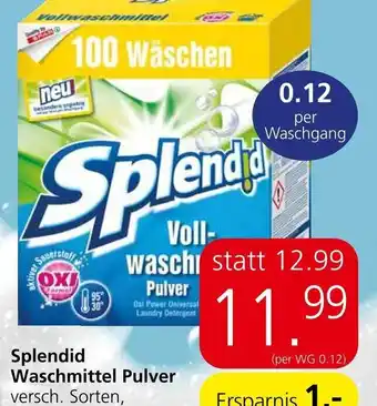 Spar Splendid Waschmittel Pulver versch. Sorten, 100 Wäschen Angebot