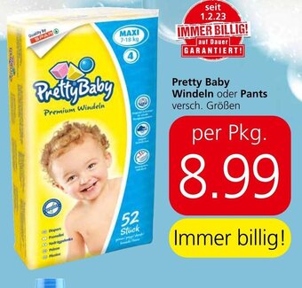Spar Pretty Baby Windeln oder Pants versch. Größen per Pkg. Angebot