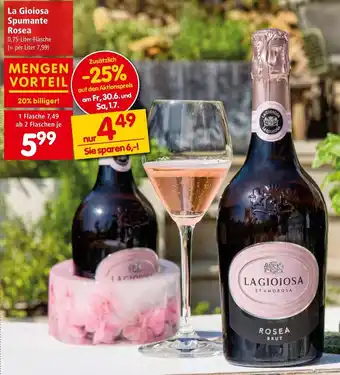 Interspar La Gioiosa Spumante Rosea 0,75-Liter-Flasche Angebot