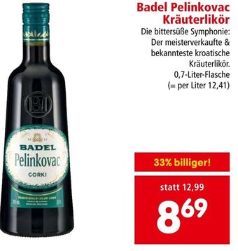Interspar Badel Pelinkovac Kräuterlikör 0,7-Liter-Flasche Angebot