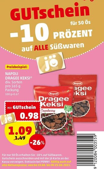 PENNY Napoli Dragee Keksi 165g Angebot