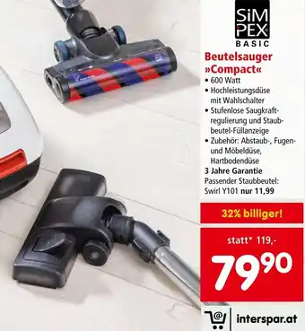 Interspar SIMPEX Beutelsauger >>Compact<< Angebot