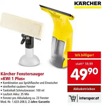 Interspar Kärcher Fenstersauger >>KWI 1 Plus«< Angebot