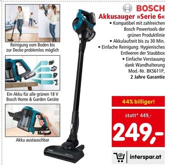 Interspar BOSCH Akkusauger >>Serie 6«< Angebot