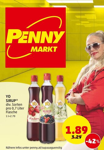 PENNY Yo Sirup 0,7 Liter Angebot