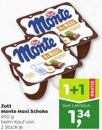 ADEG Zott Monte Maxi Schoko 400 g beim Kauf von 2 Stück je Angebot